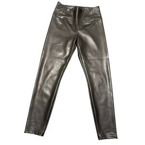 Rachel Zoe 8 high rise & waisted black soft faux leather ankle step in pants